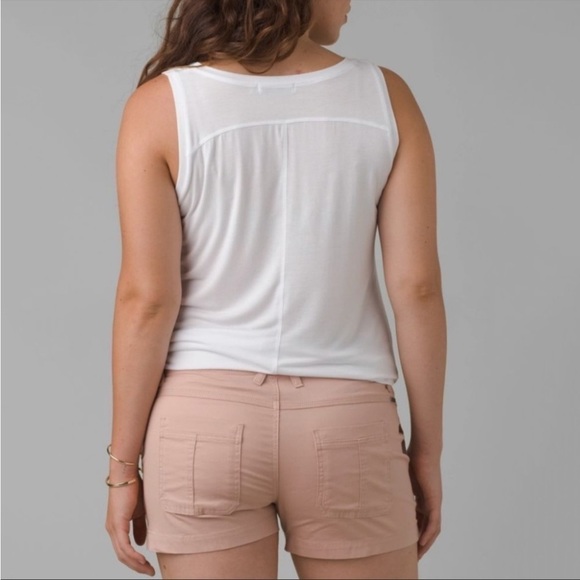 NWT Prana Foundation Scoop Neck Pocket Tank stop in White - Picture 2 of 8